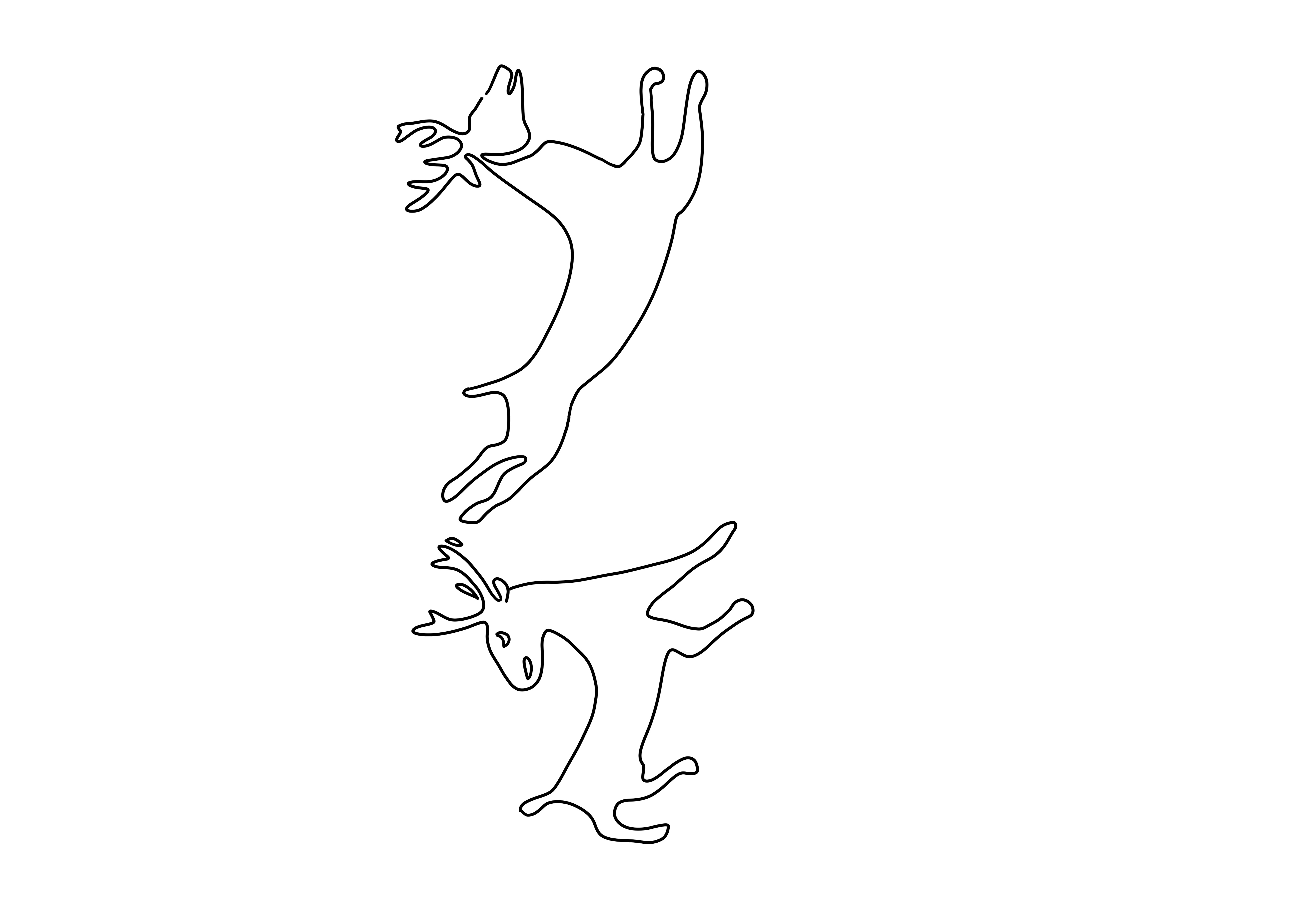 汉代画像石双鹿纹