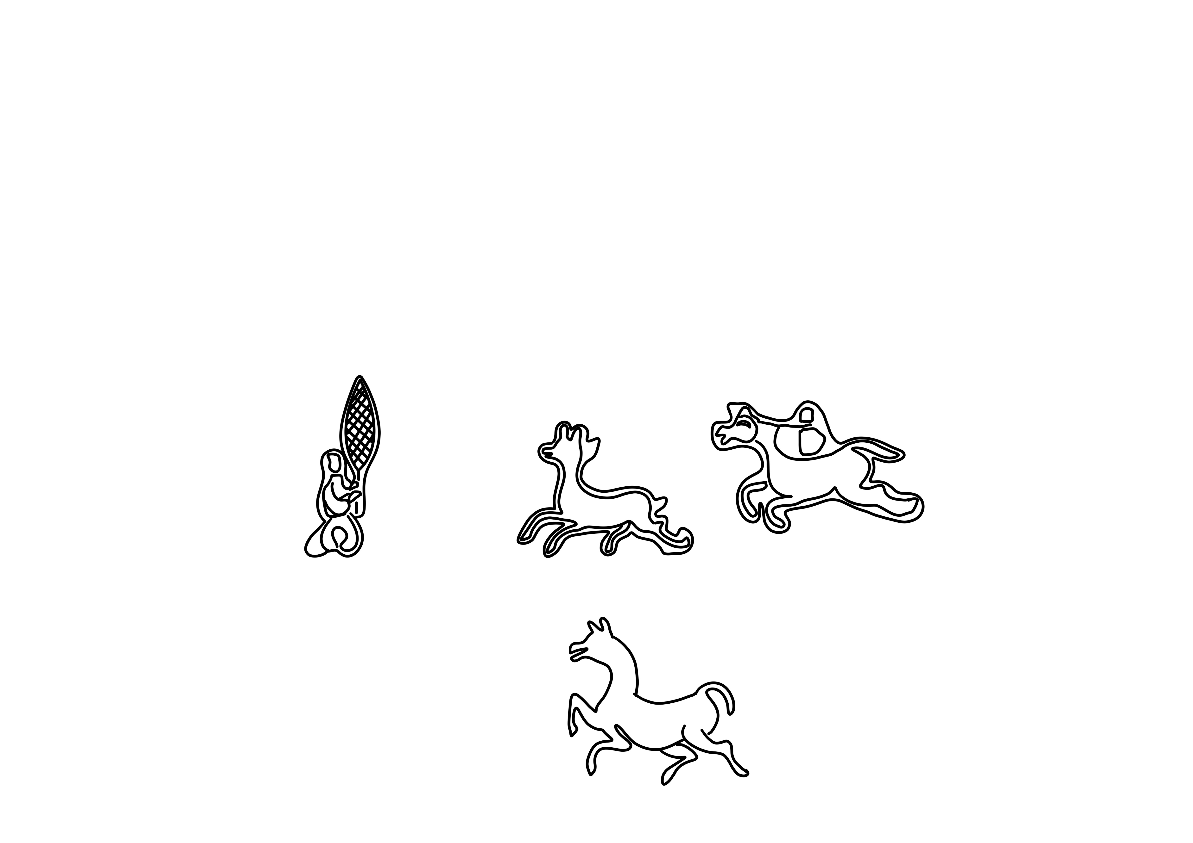 西王母、狩猎、车骑画像